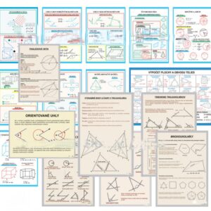 Kompletná súprava laminovaných obrazov Geometria 17 ks