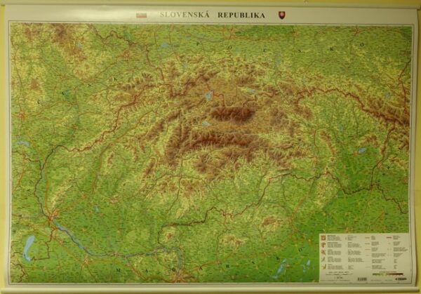 Mapa SR 1:400 000, 120 x 84 cm, lamino, lišta