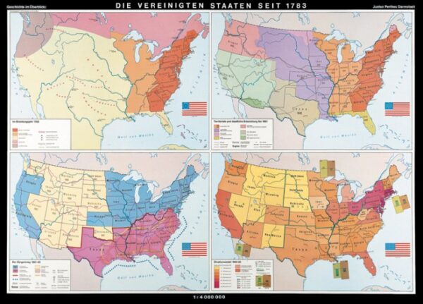 Vývoj štátov USA od roku 1783-hist. mapa