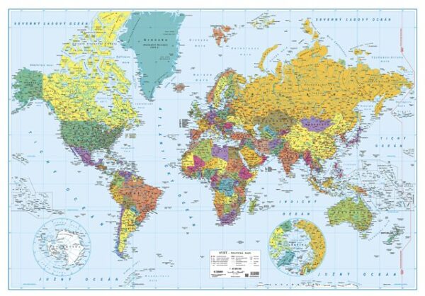 SVET politická mapa 1:43 500 000 100x70cm laminovaná lištovaná
