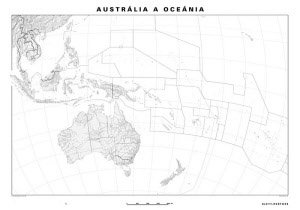 Slepá mapa Austrálie a Nového Zélandu